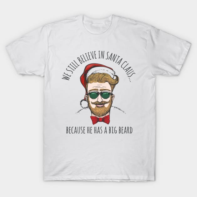 Hipster in Santa Claus Hat T-Shirt by devaleta